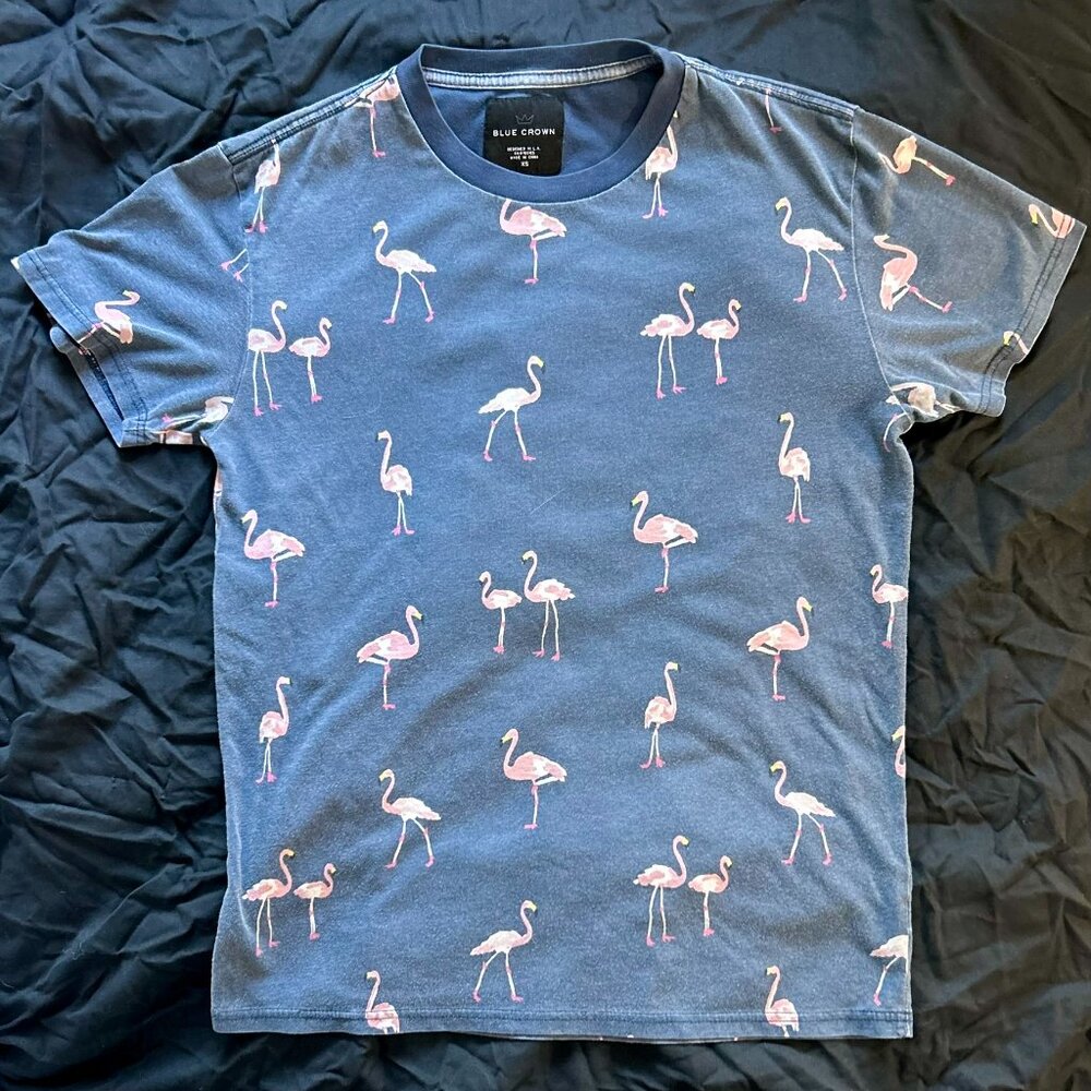 BLUE CROWN Blue Flamingo T-Shirt - Men's Size XS
